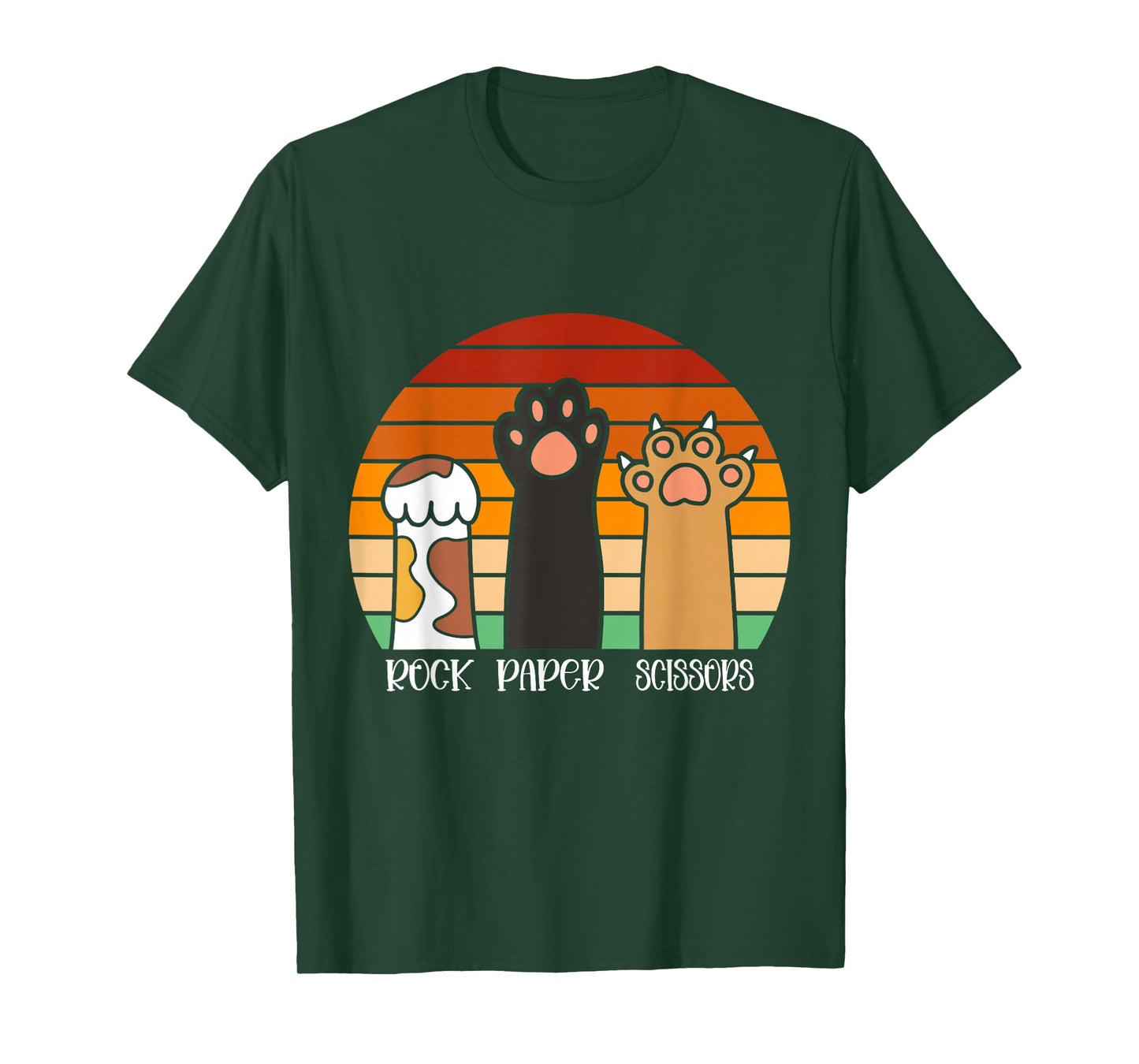 Rock Paper Scissors Game Kitten Lover Animal Paws Cat T-Shirt
