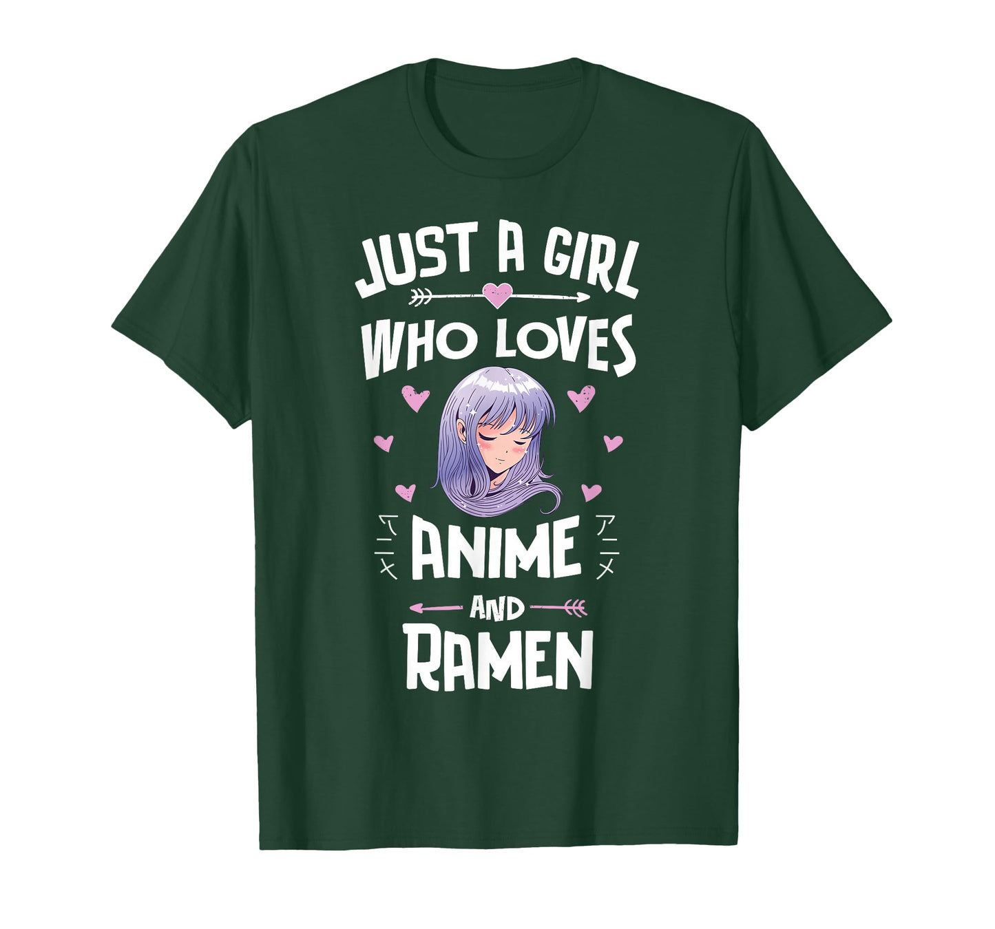 Just A Girl Who Loves Anime and Ramen Women Girls T-Shirt