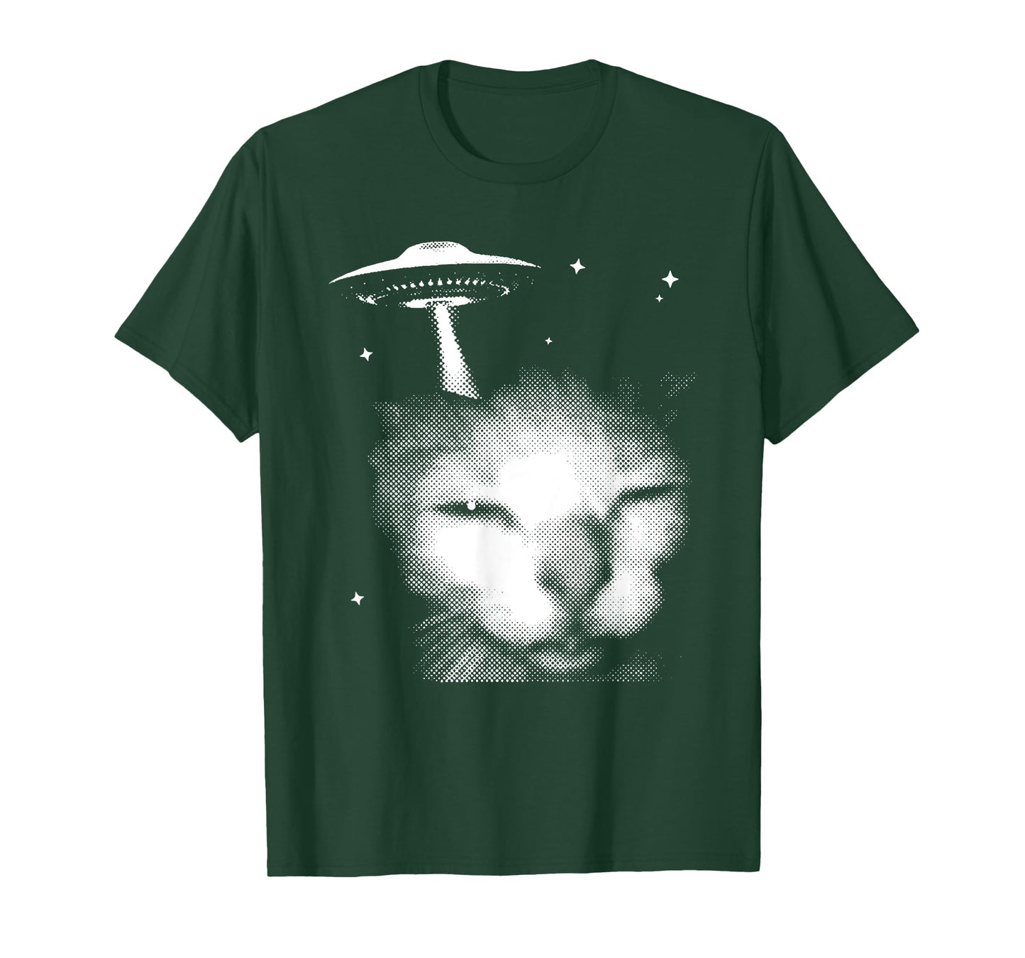 Funny Alien Abduction Cat UFO Flying Saucer Space Meme T-Shirt