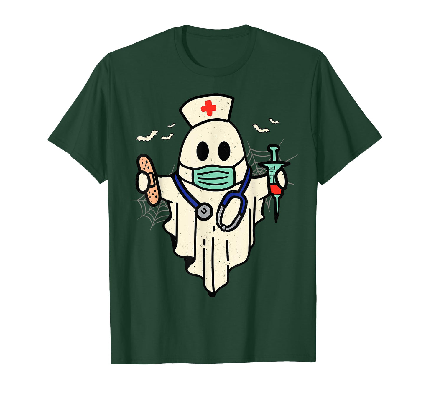 Halloween Nurse Nursing Funny Health Worker RN Ghost Nurse T-Shirt