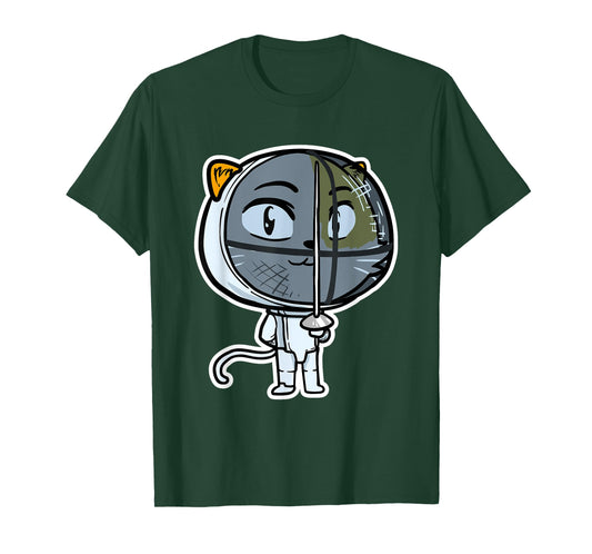Cute Kawaii Cat Fencing Fencer Cat Lovers T-Shirt for Men Women Girls Kids