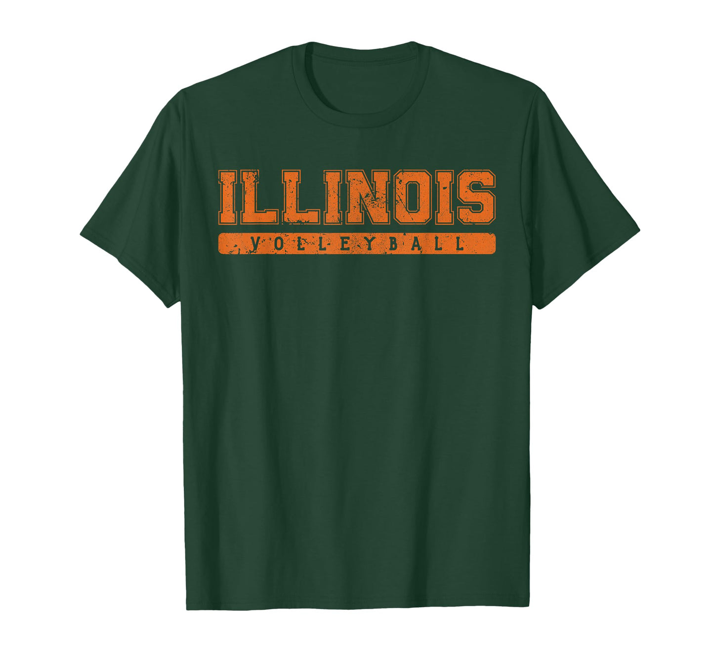 Illinois Volleyball Orange Vintage Text T-Shirt