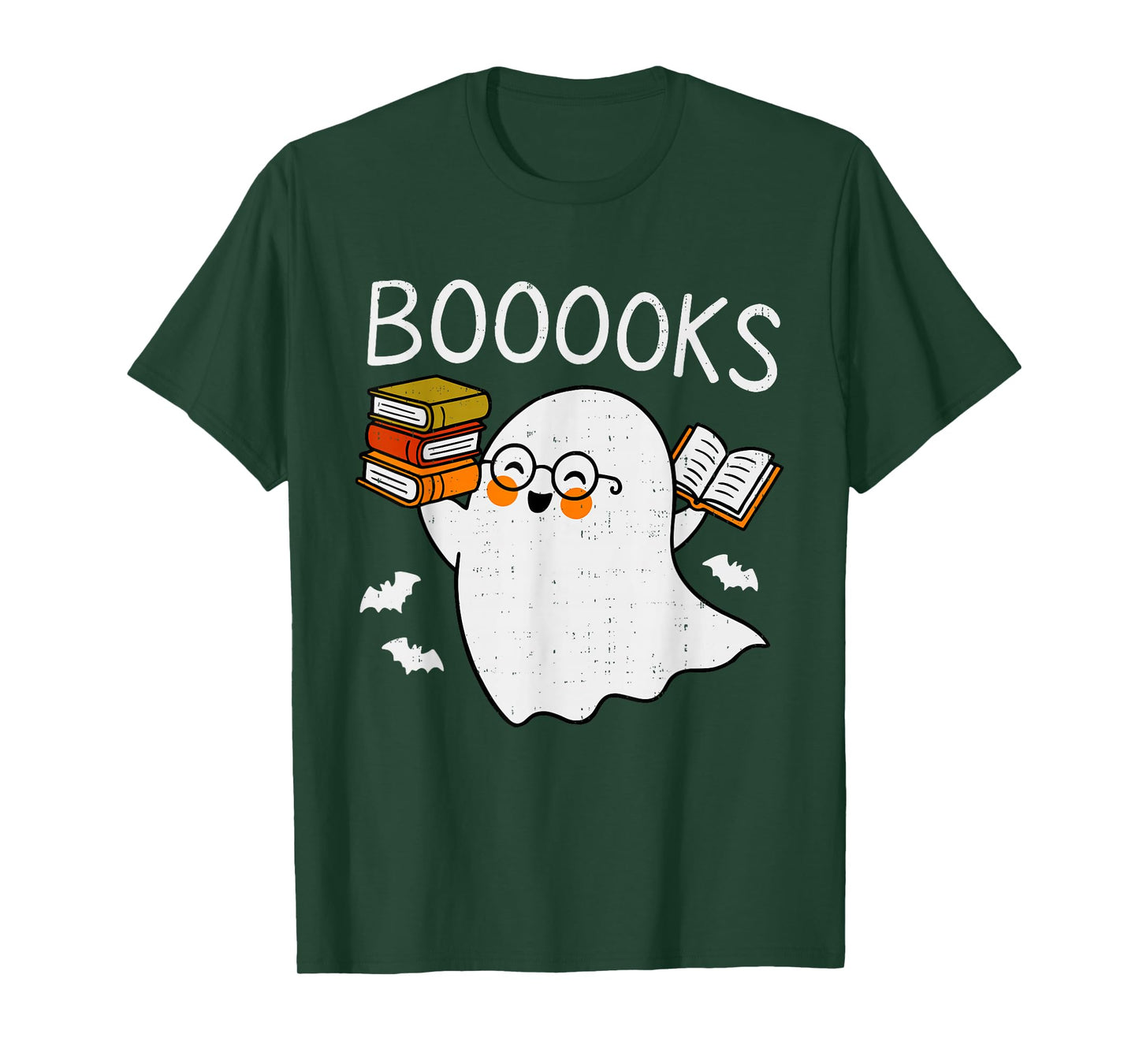 Booooks Ghost Reading Halloween Library Librarian Teacher T-Shirt