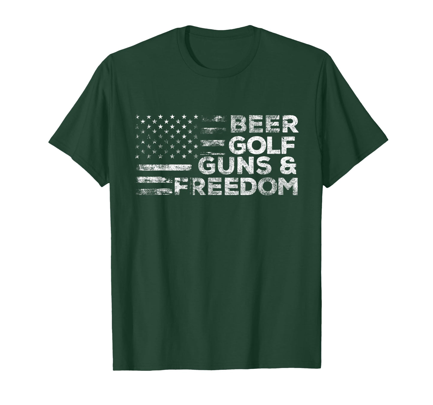 Beer Golf Guns & Freedom - USA American Flag Golfer Golfing T-Shirt for Women Men