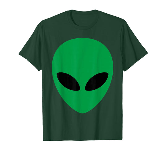 Alien Head Tshirt Green Alien Grey Shirt T-Shirt