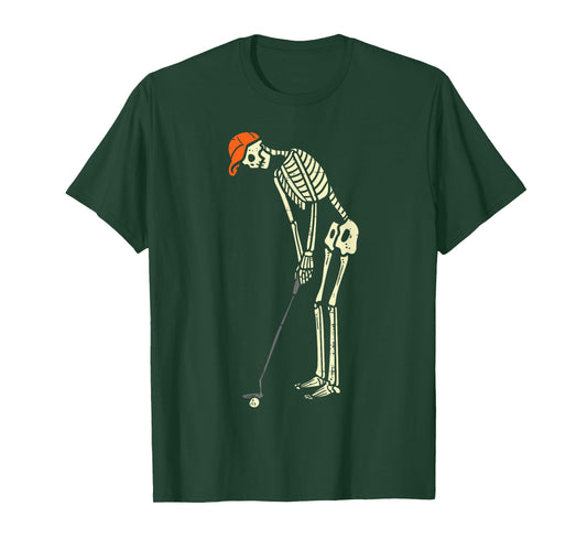 Skeleton Golf Funny Halloween Golfing Sports Golfer Men T-Shirt