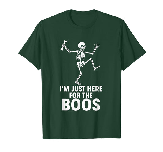 Halloween Skeleton Here for Boos Men Women Kid Funny Costume T-Shirt