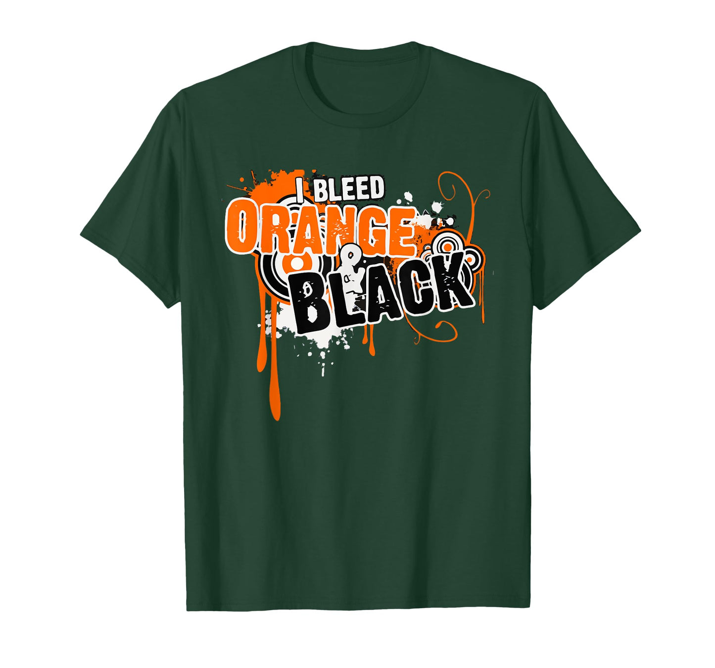 I Bleed Black & Orange Sports Team Game Day T-Shirt