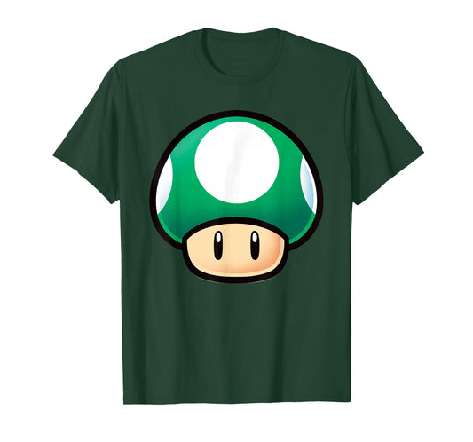 Super Mario Green Mushroom Big Face T-Shirt