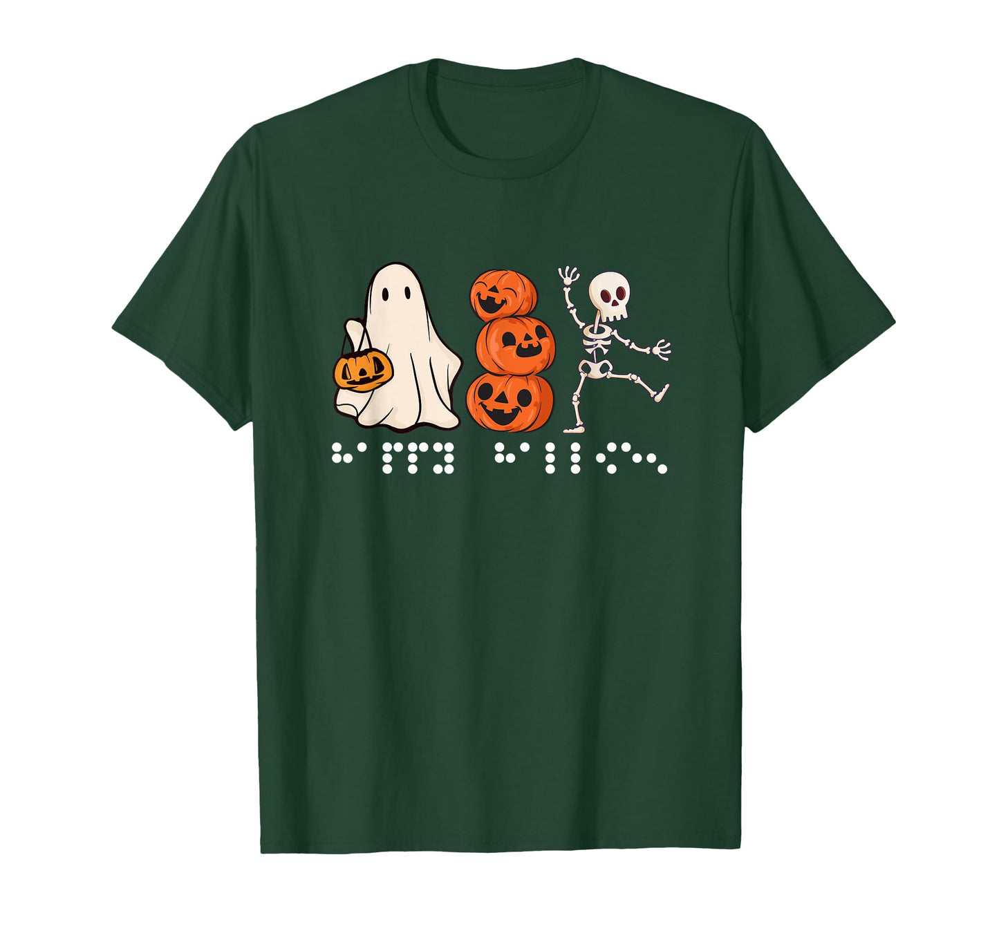 Simulated Braille Halloween Items for Men Women Kids Ghost T-Shirt