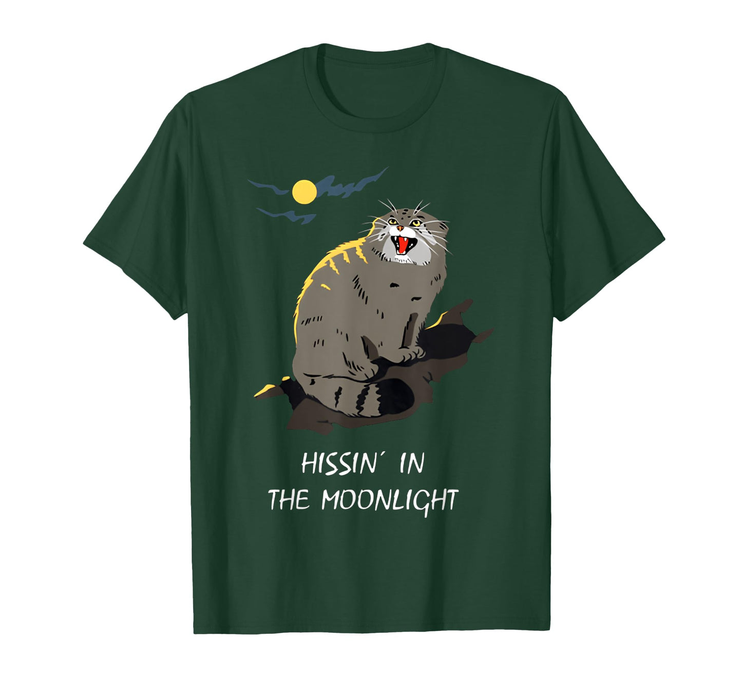 Hissin in the moonlight pallas cat FUNNY Cat Silly Cat T-Shirt