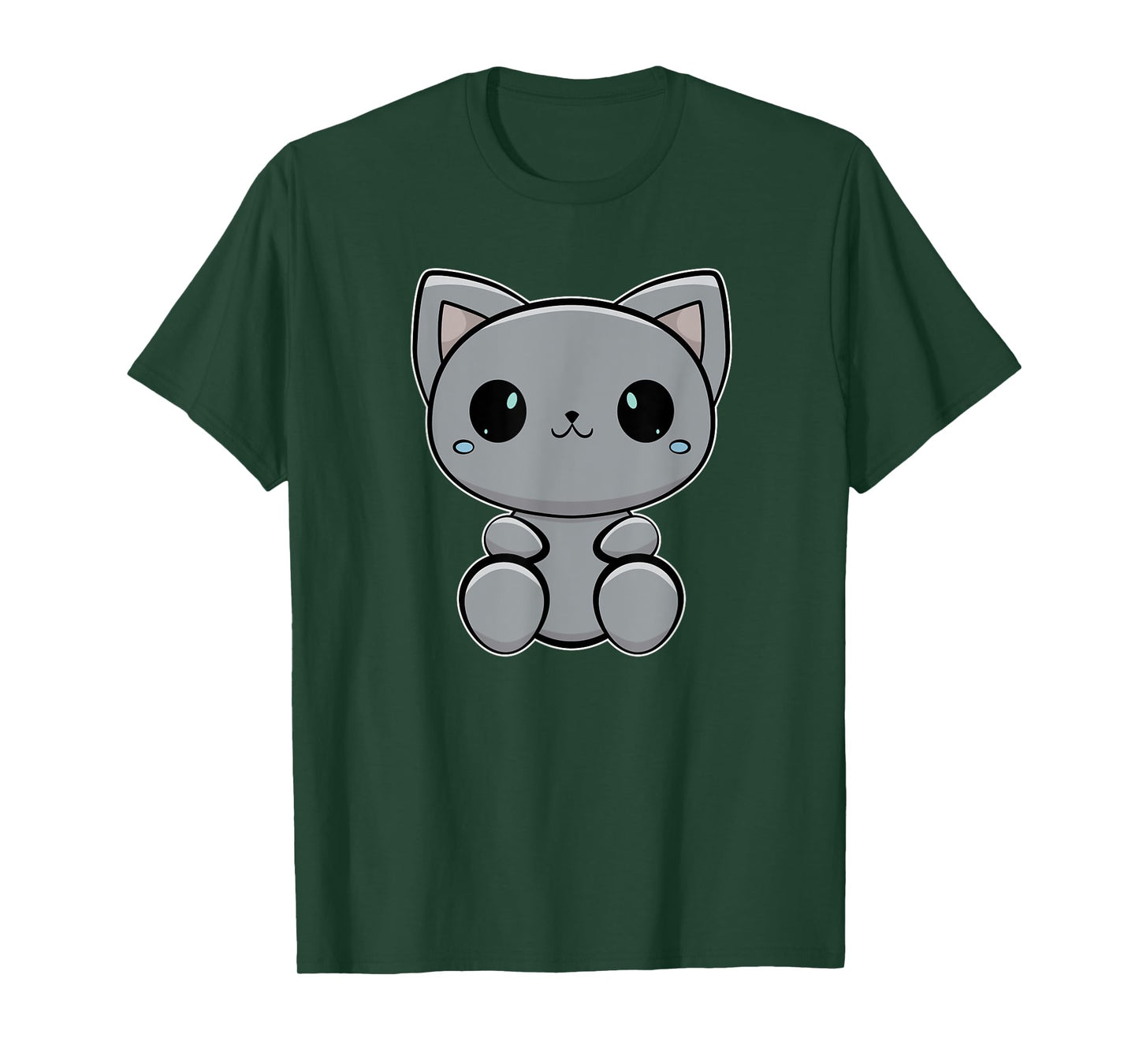 Cute Black Cat Anime Feline Neko T-Shirt