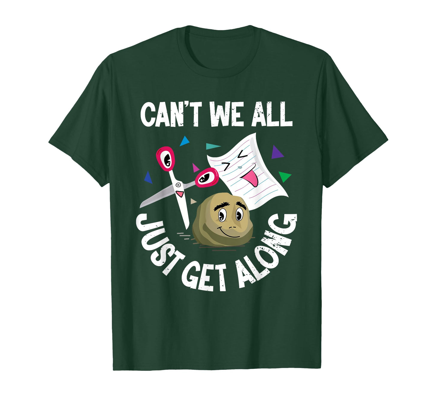 Can't We All Just Get Along Funny Rock Paper Scissors Gifts T-Shirt