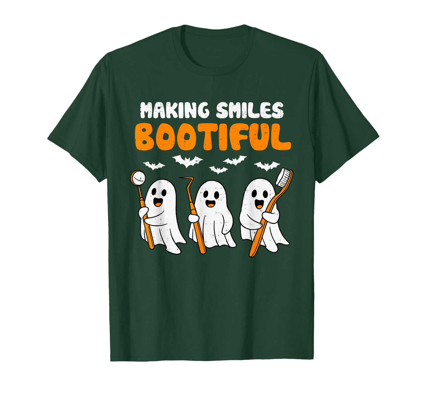 Dentist Smiles Bootiful Ghost Halloween Costume Dental Funny T-Shirt
