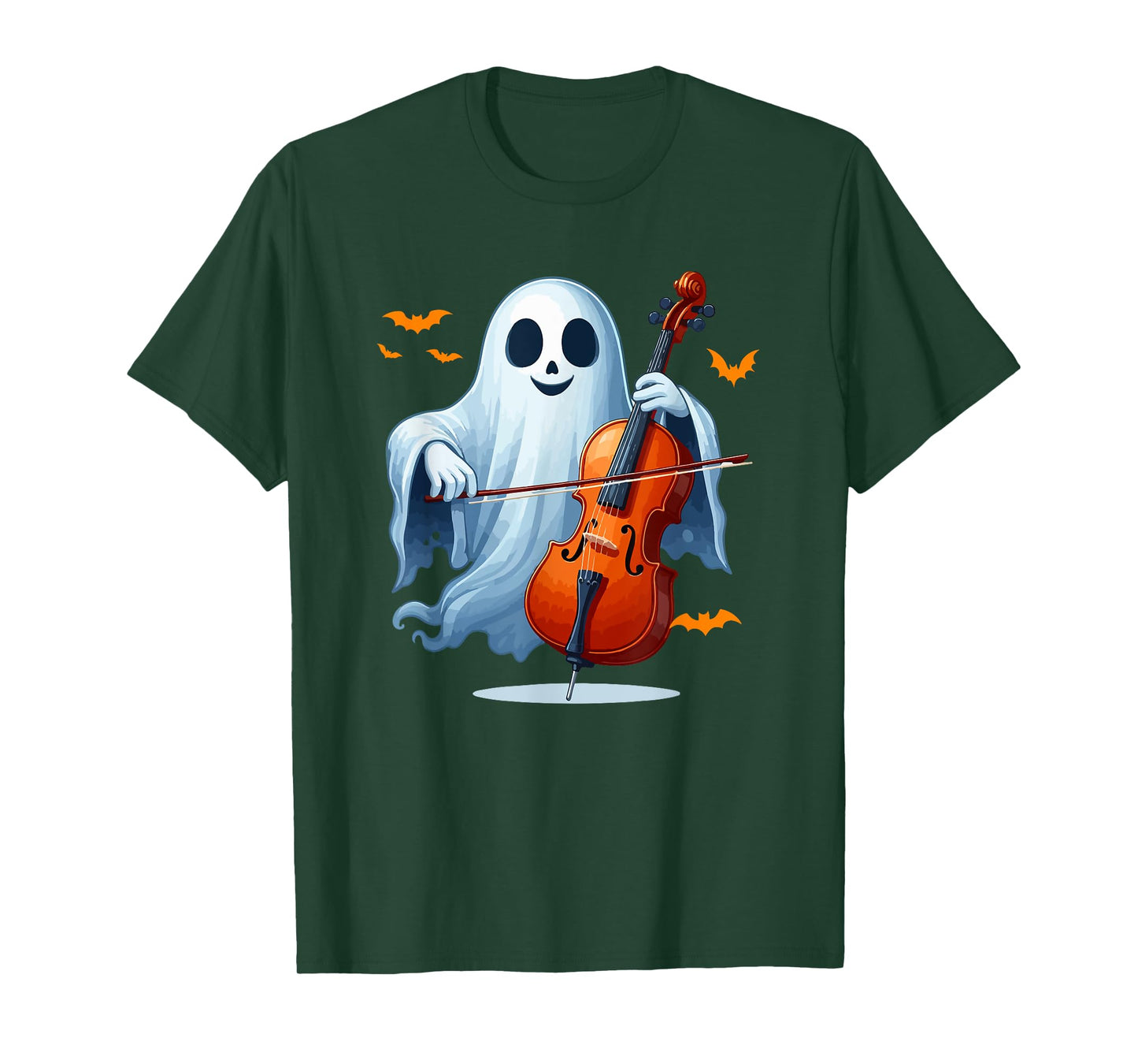 Boo Ghost Playing Cello Halloween Musical Instrument T-Shirt