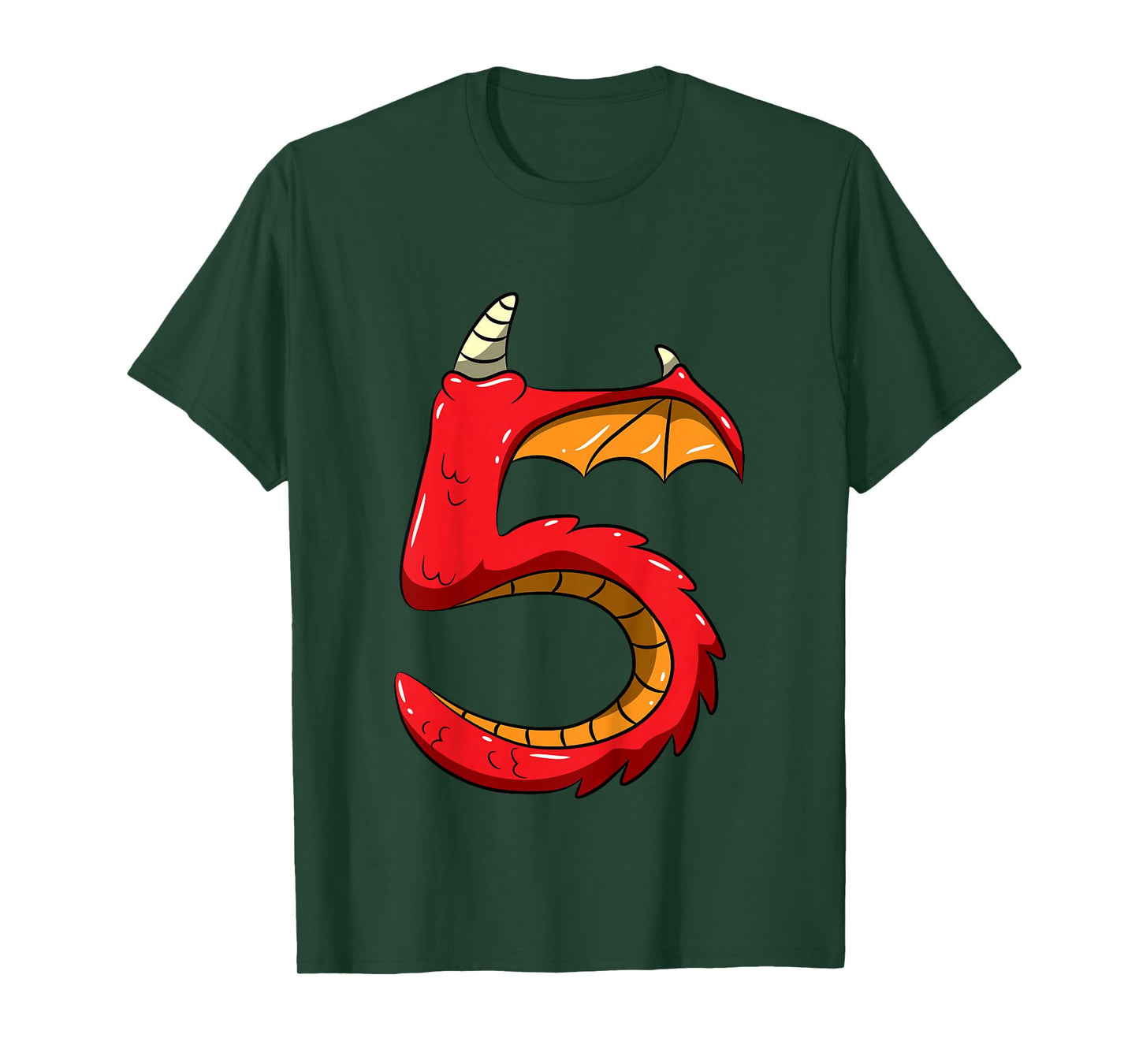 5 Years Old Birthday Tee 5th Birthday Little Monster Dragon T-Shirt