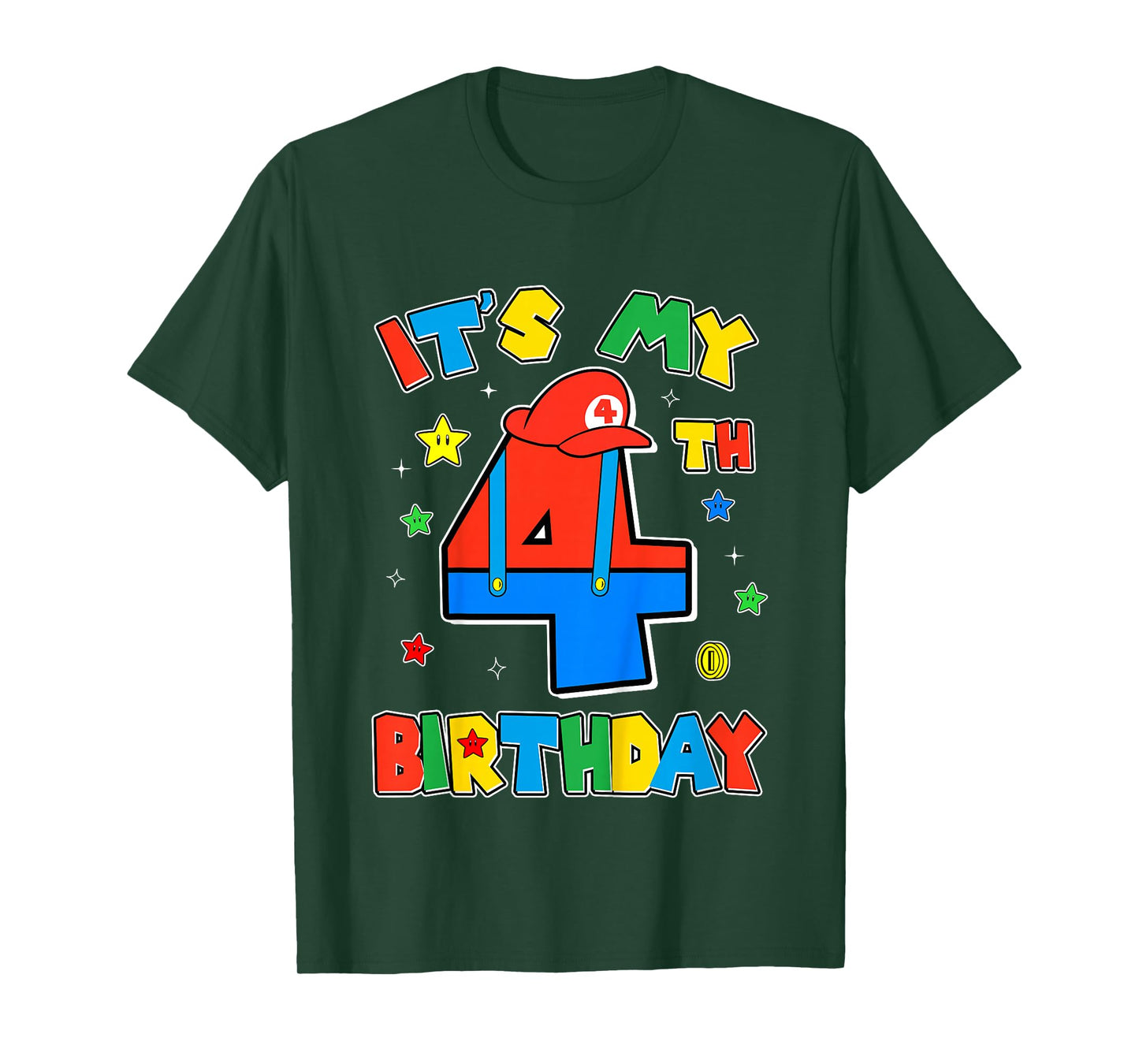 Kids 4th Birthday Boy Super Gamer Gaming Theme B-day Party Boys T-Shirt