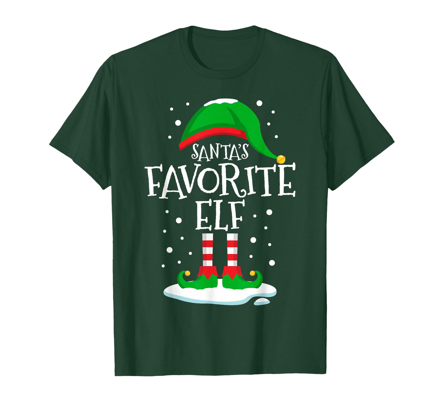 Santa's Favorite Elf Christmas Family Matching Xmas Funny T-Shirt