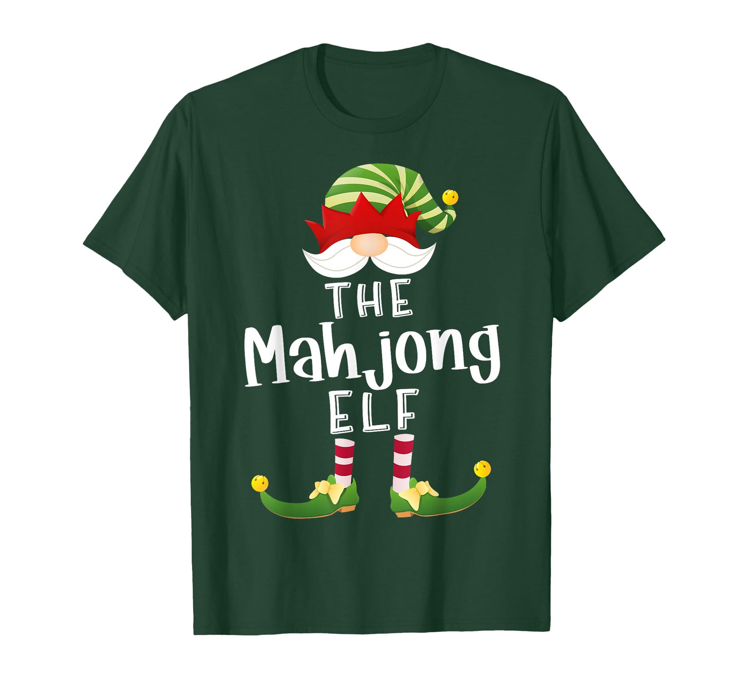 Mahjong Elf Group Christmas Funny Pajama Party T-Shirt