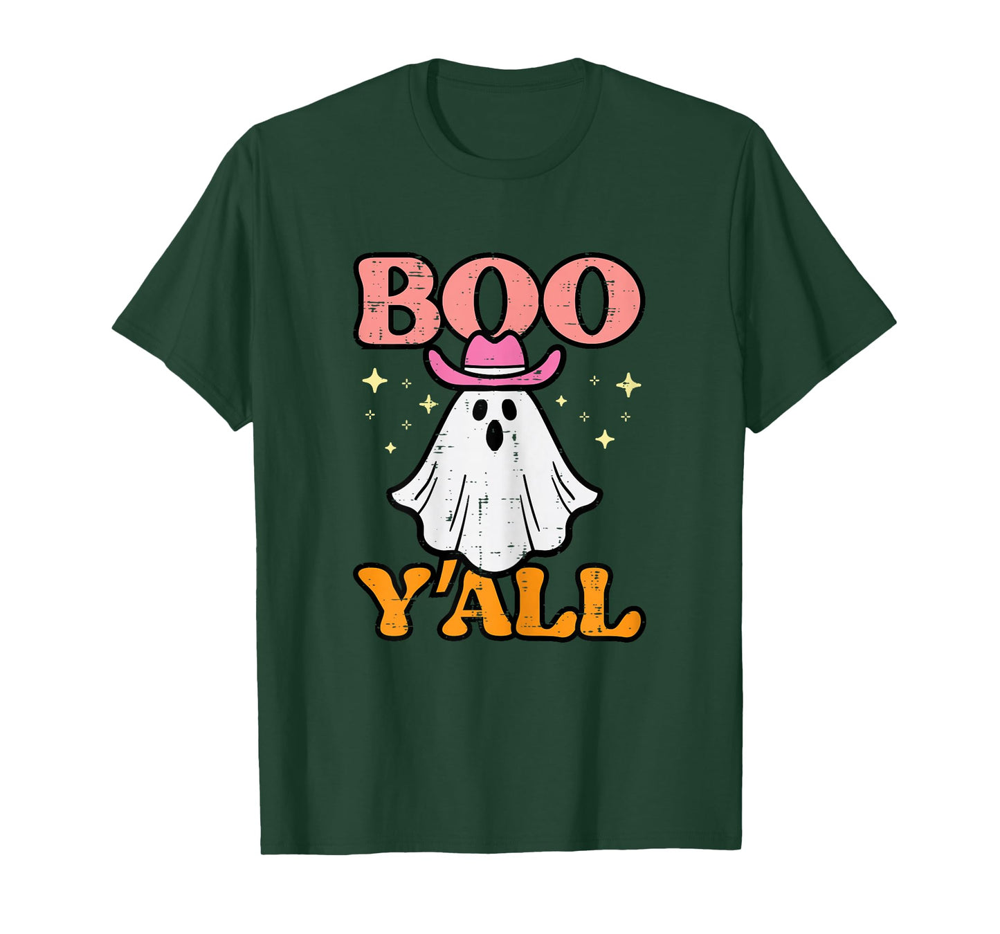 Halloween Boo Yall Ghost Cowgirl Costume Girls Kids Women T-Shirt