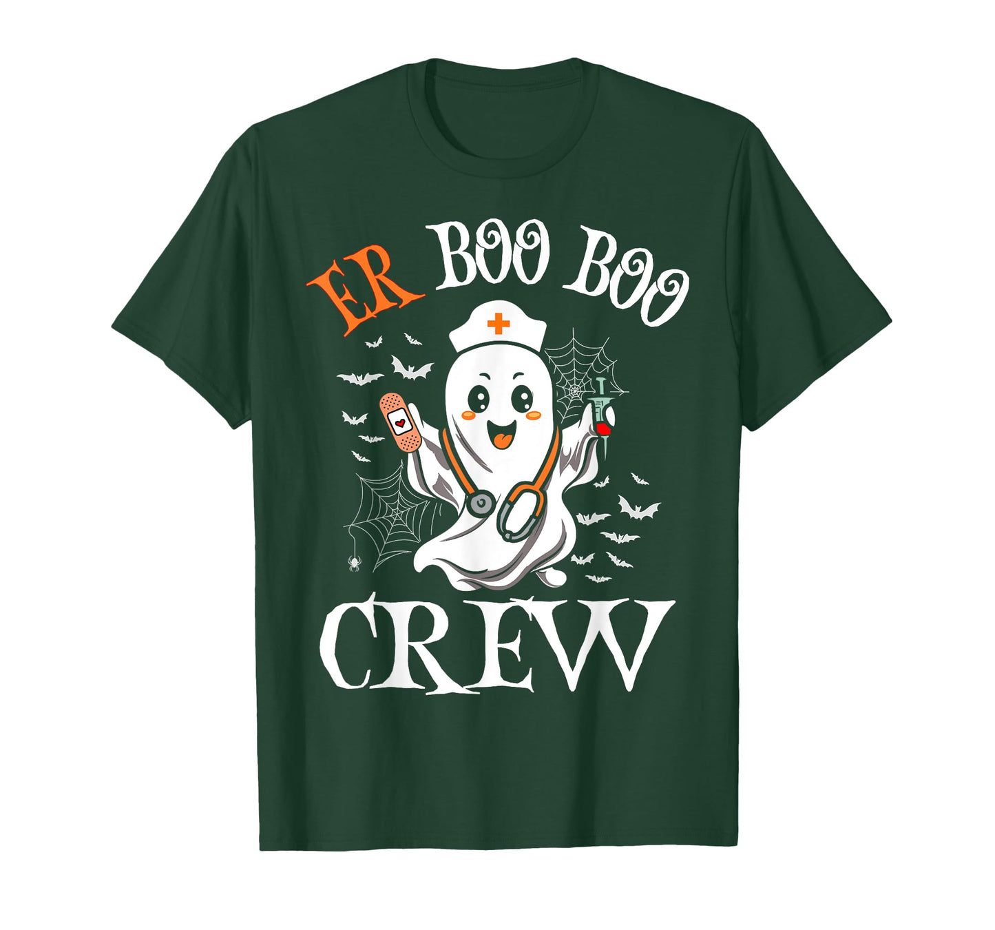 ER Nurse Boo Crew Vintage Halloween Emergency Room Nurse T-Shirt