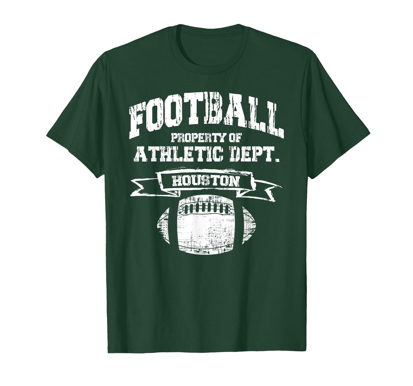 Houston Football Property Of Athletic Dept. Retro Grunge Tee T-Shirt