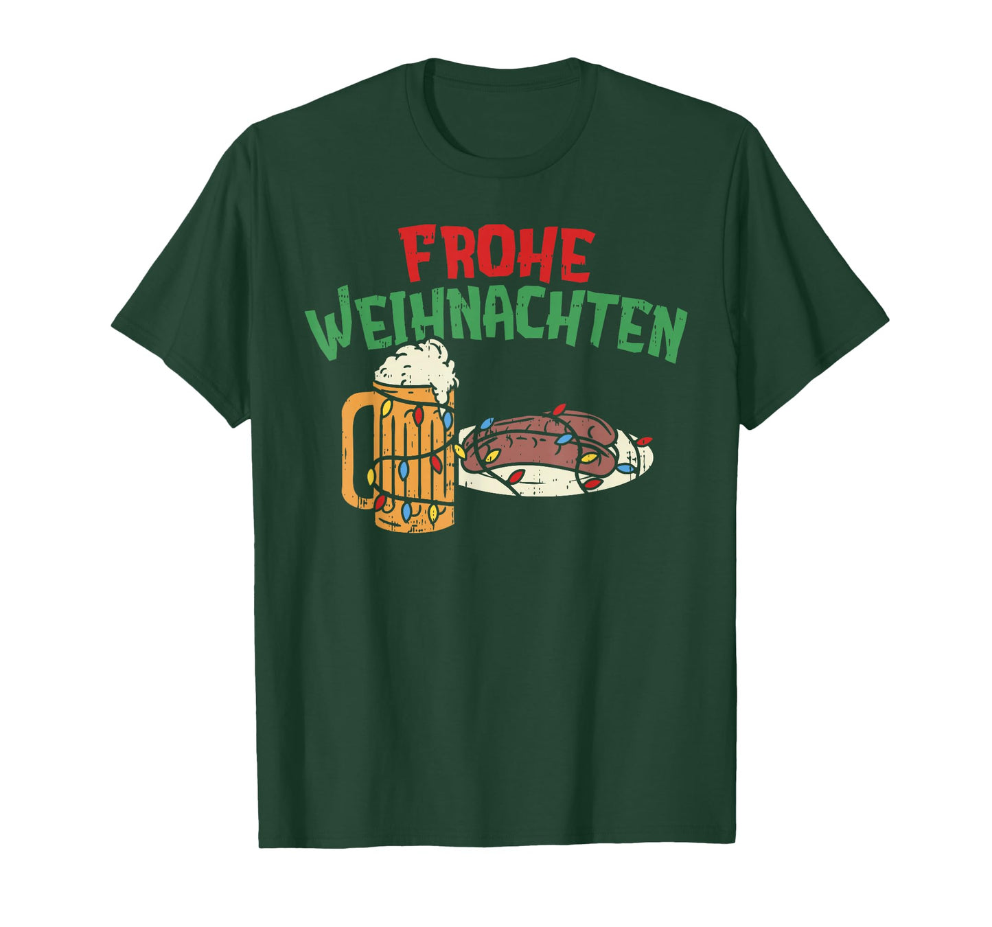 Frohe Weihnachten Shirt Germany Christmas Beer Bratwurst T-Shirt