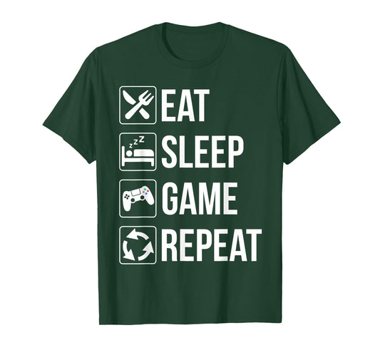 Funny Eat Sleep Game Repeat Shirt Gamer Video Games Lovers T-Shirt