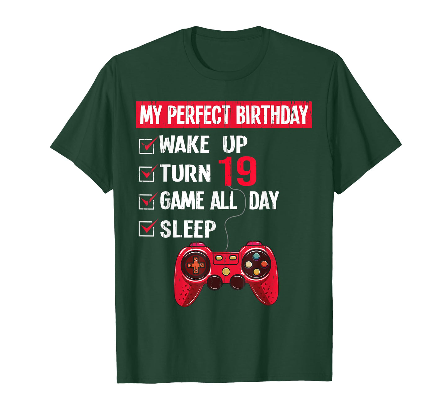 19 Years Old Gamer 19th Birthday Boy My Perfect Party Gift T-Shirt