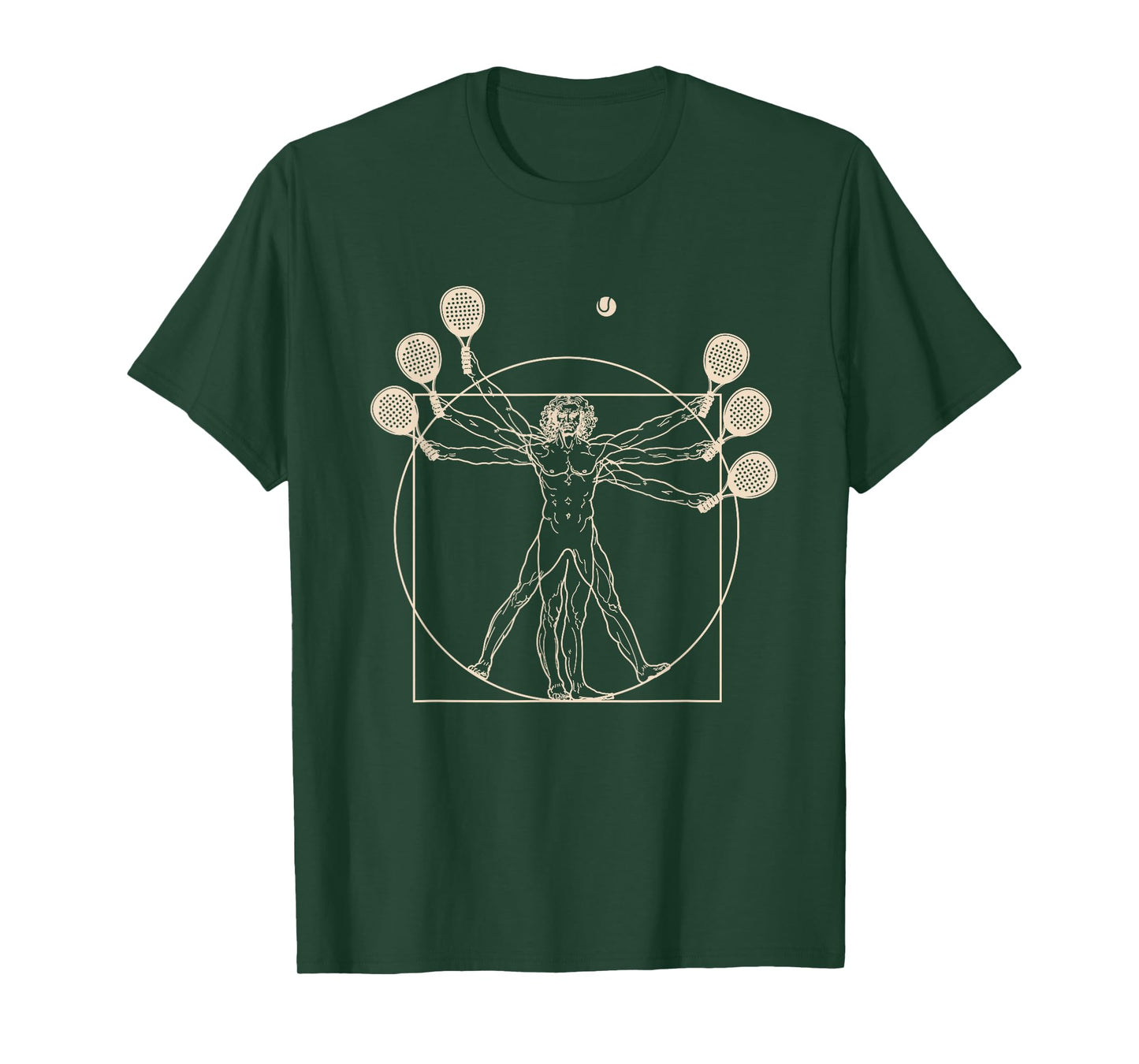 Vitruvian Man Padel Tennis Paddle Paddle Tennis Player T-Shirt