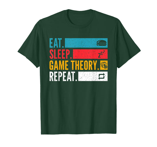 Eat Sleep Game Theory Repeat for Poker Night Strategy T-Shirt