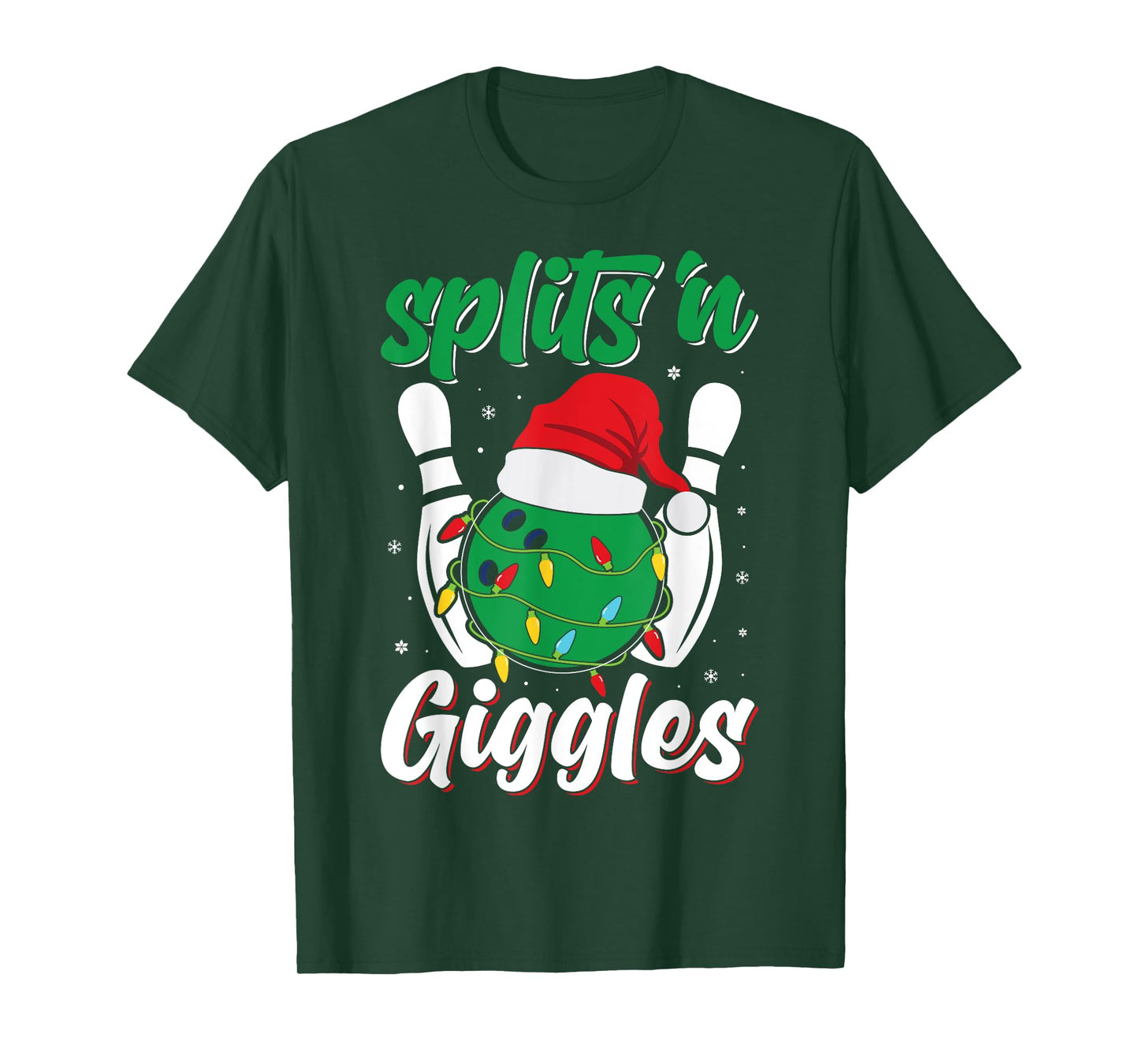 Funny Splits 'n Giggles Bowling Player Christmas Bowler T-Shirt
