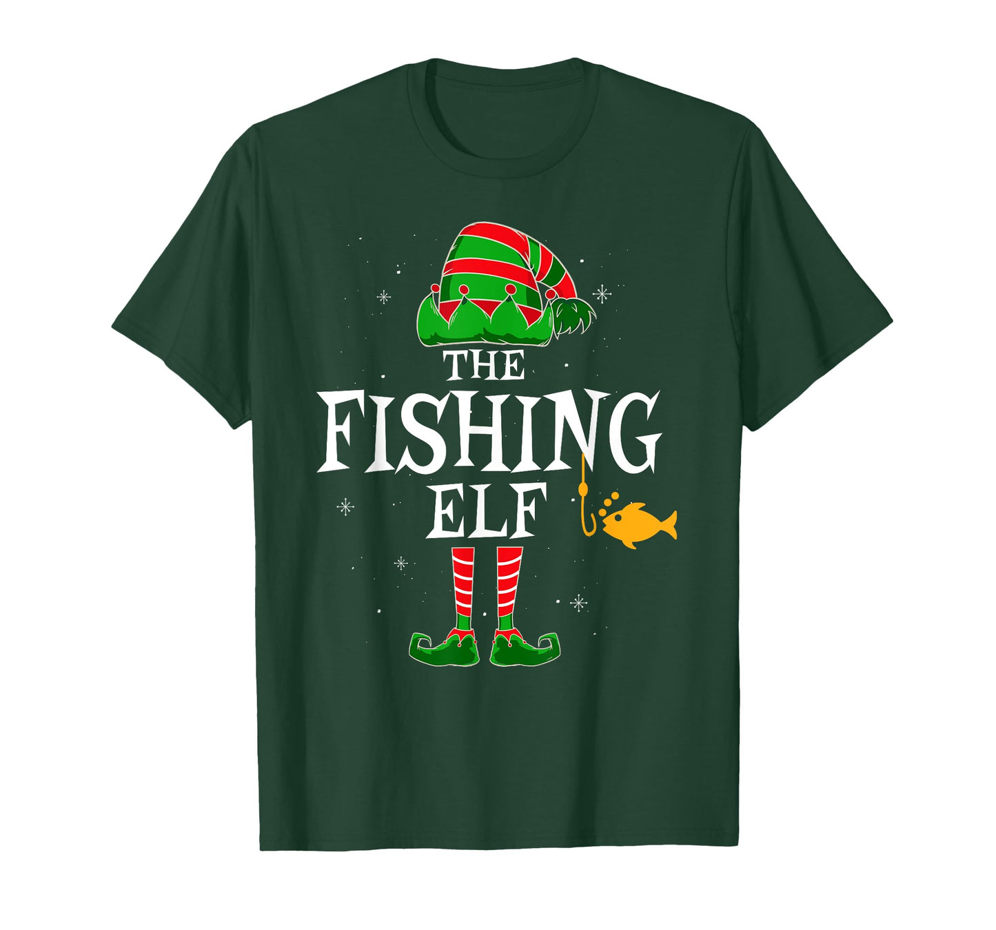 The Fishing Elf Group Matching Family Christmas Fisher Funny T-Shirt
