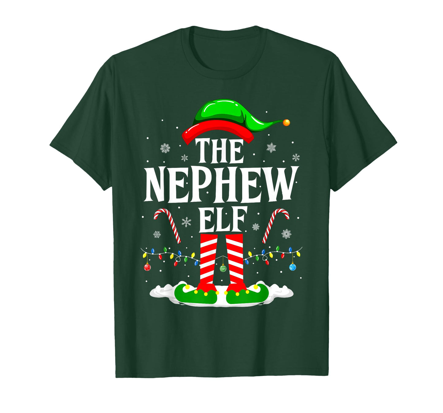 The Nephew Elf Funny Xmas Elf Matching Family Christmas T-Shirt