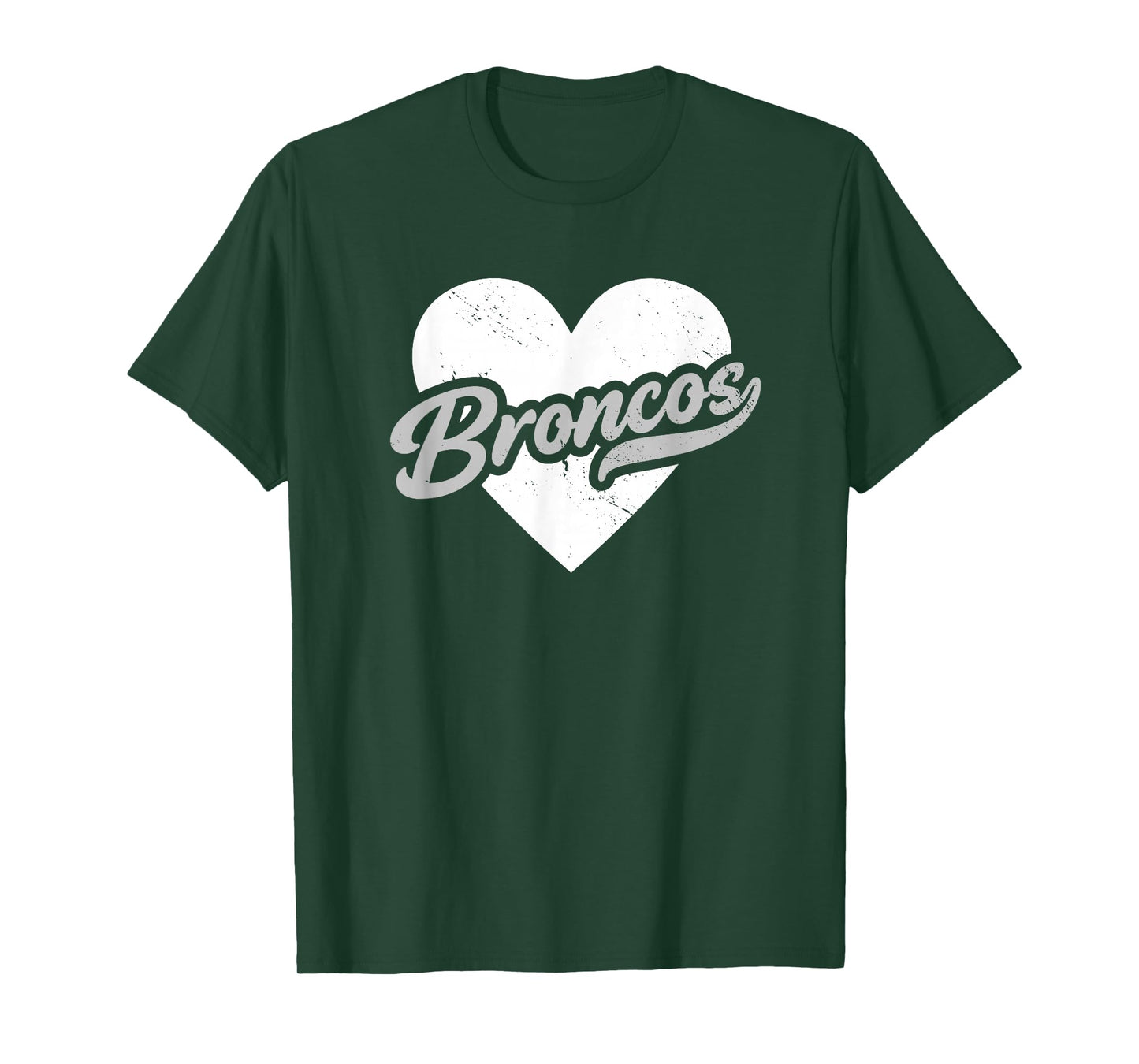 Vintage Broncos High School Go Broncos Pride Heart T-Shirt