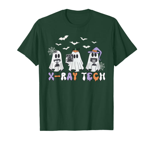 Cute Funny X-ray Tech Ghosts Boo Sheet Radiology Halloween T-Shirt