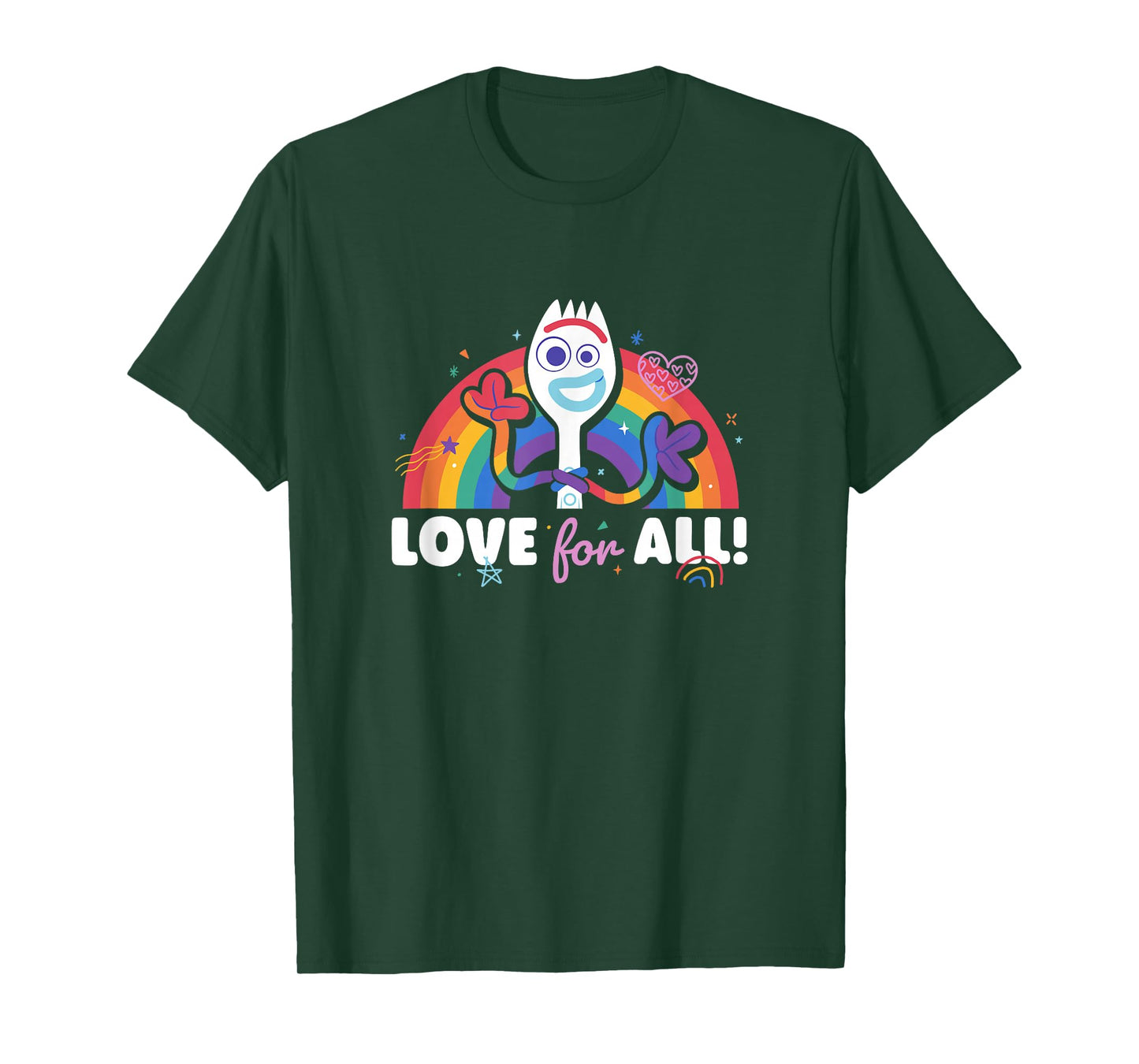 Disney Pixar Toy Story 4 Rainbow Forky Love for All T-Shirt