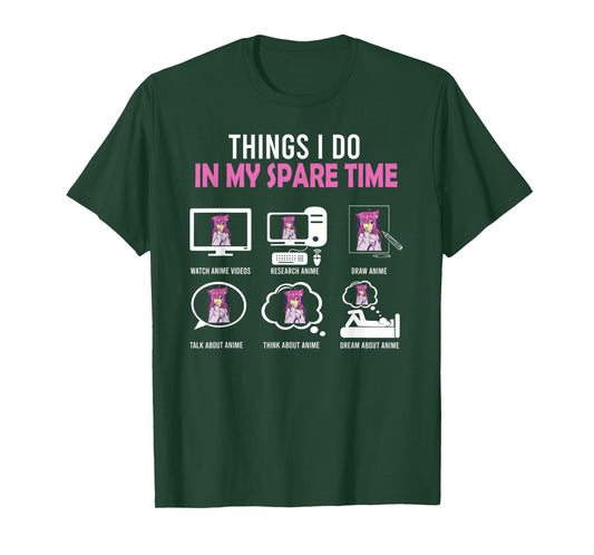 Kawaii Manga Things I Do In My Spare Time Japanese Anime T-Shirt
