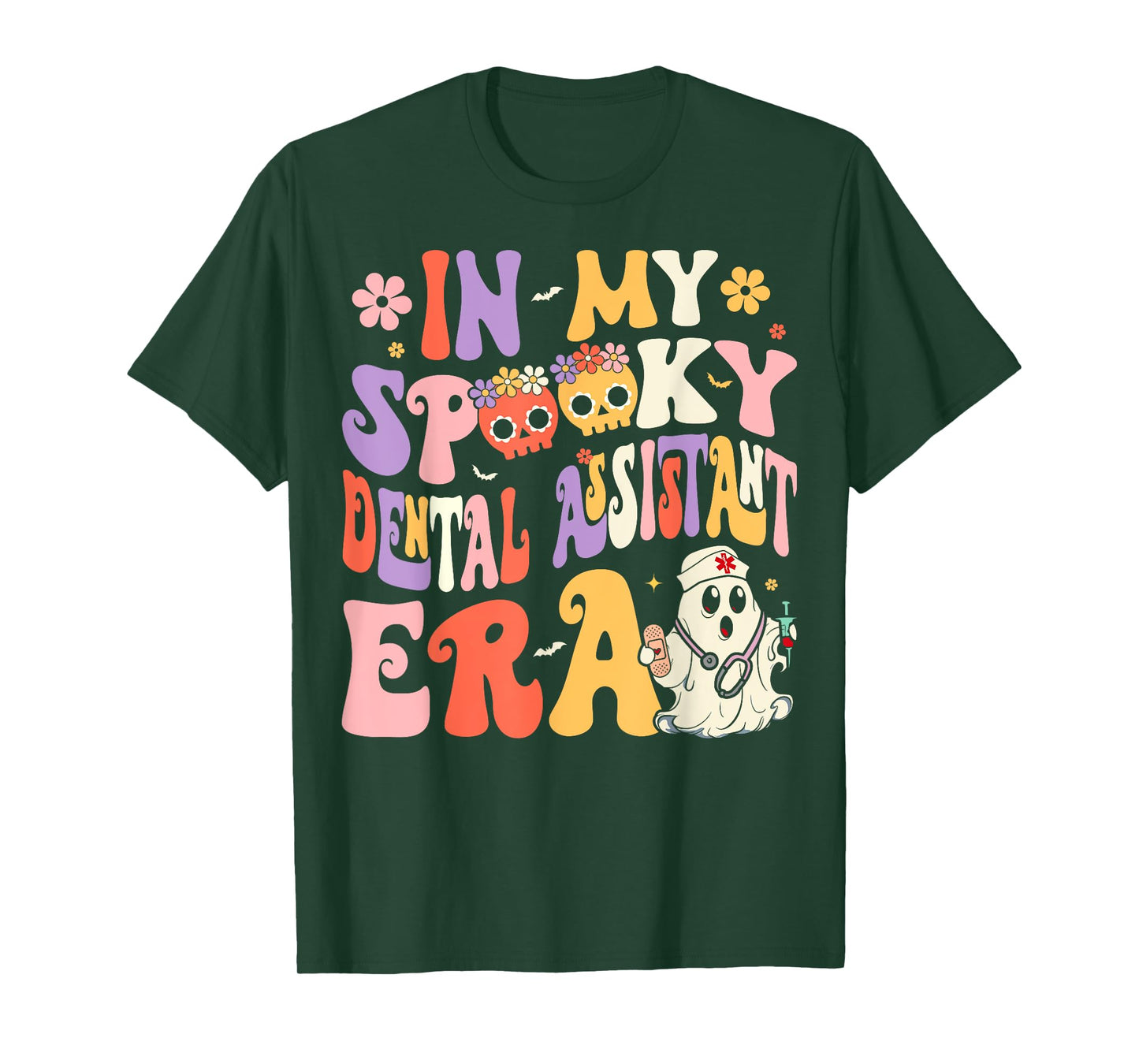 In My Spooky Dental Assistant Era Groovy Ghost Halloween T-Shirt