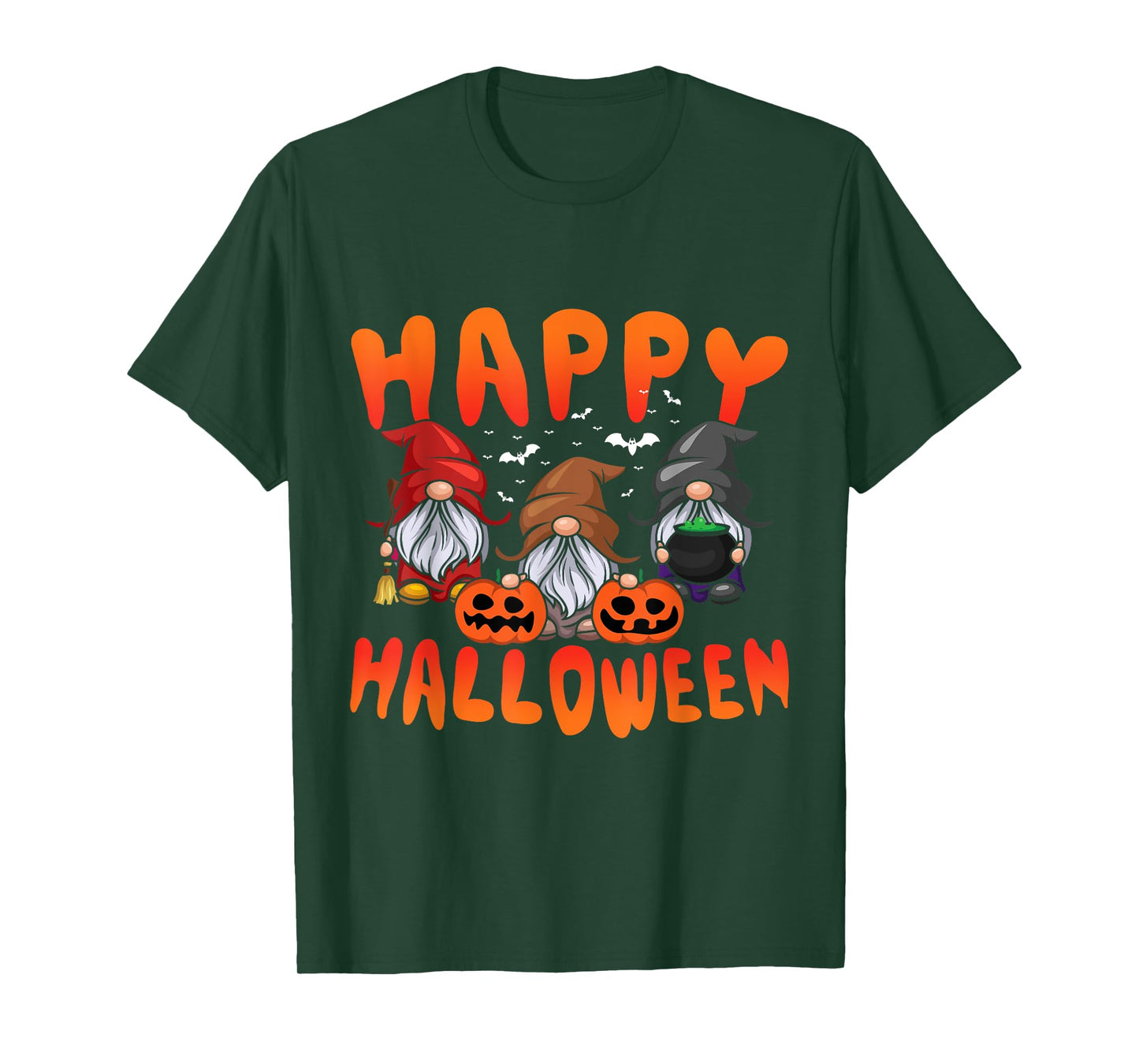 Gnomes Halloween Greeting Holiday Pumpkin Creepy Halloween T-Shirt