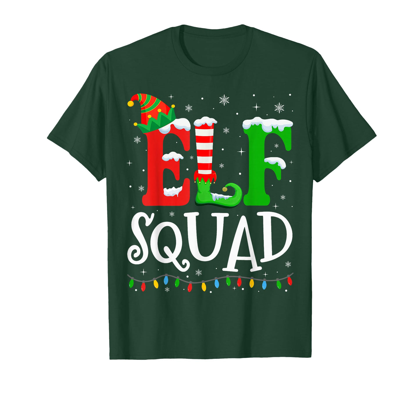 Elf Family Christmas Matching Pajamas Xmas Elf Squad T-Shirt