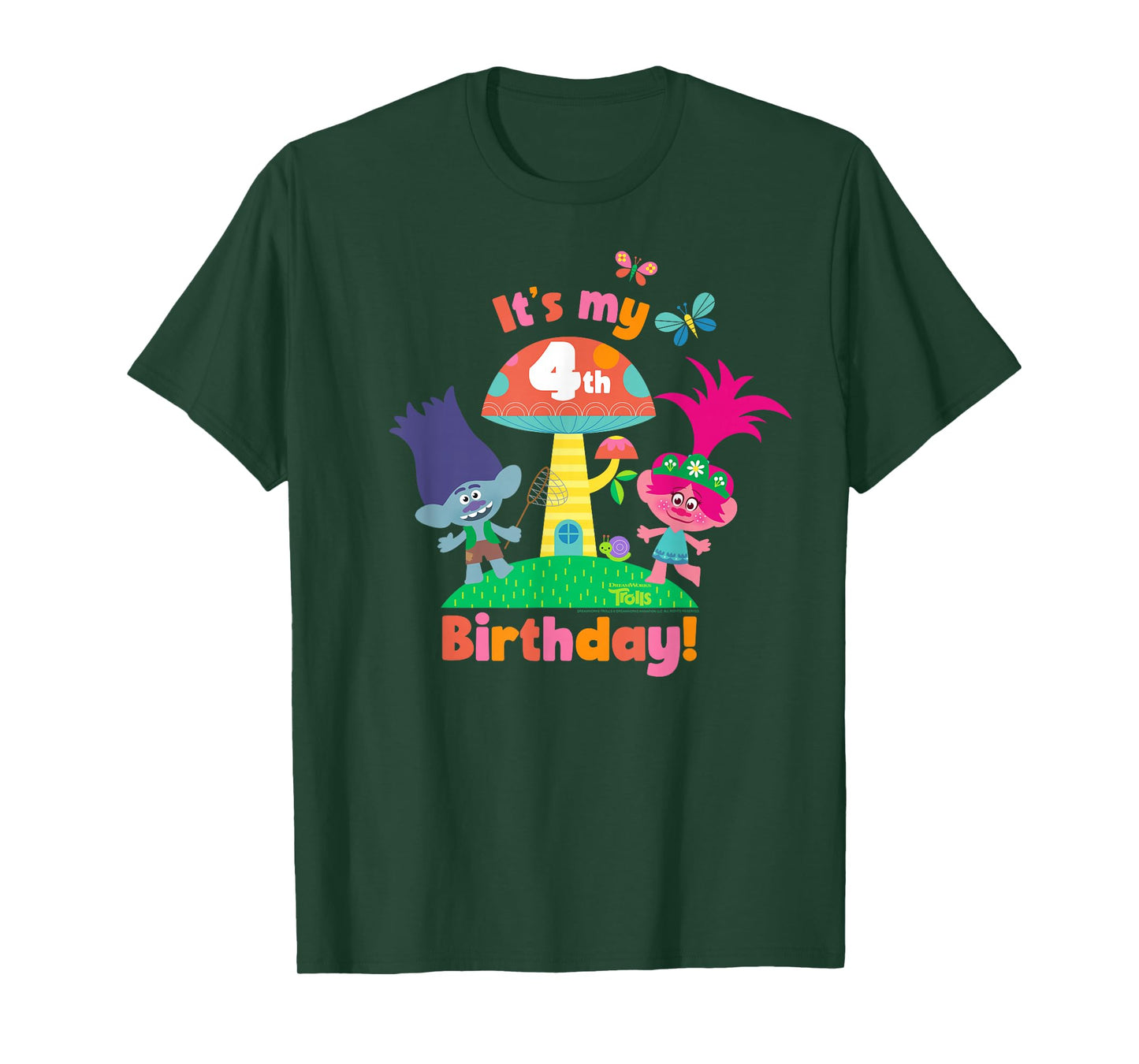 DreamWorks Trolls Poppy and Branch 4th Birthday T-Shirt