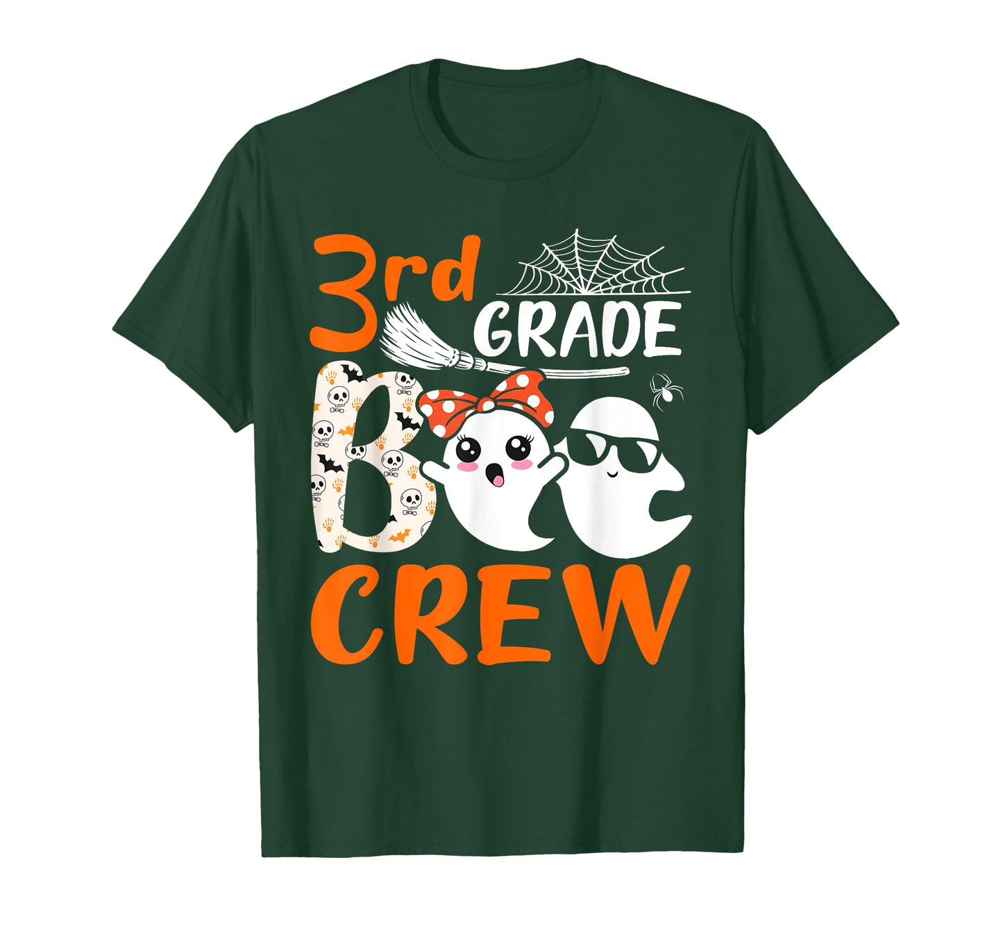 3rd Grade Boo Crew Teachers Students Ghost Halloween T-Shirt for Men Women Kids