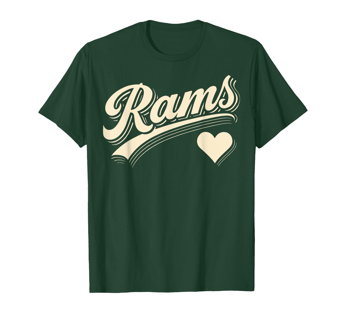 Vintage Rams Heart Lover for Men Women Kid Boy Girl T-Shirt