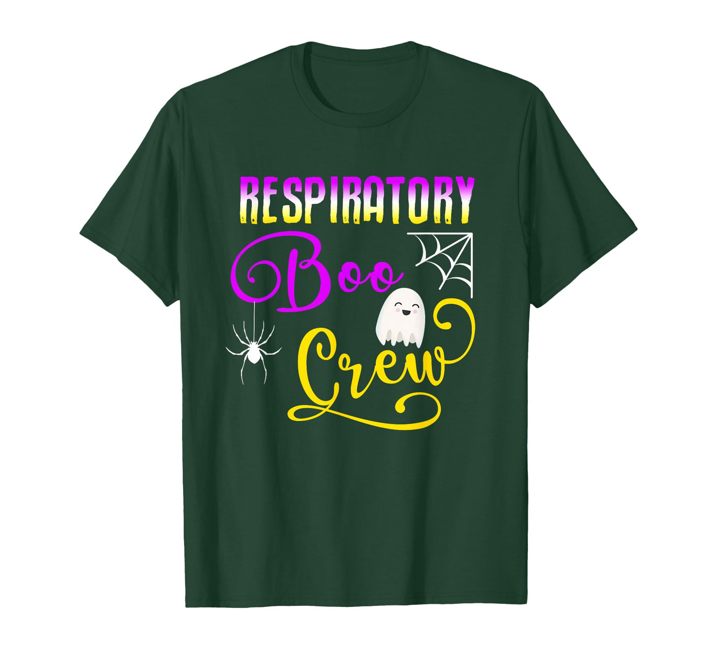 Respiratory Therapist Boo Crew Ghost Spider Halloween T-Shirt