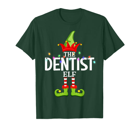 The Dentist Elf Christmas Matching Pajamas T-Shirt
