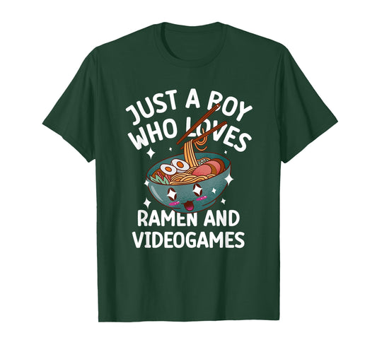 Just a boy who Loves Ramen & Video Games Funny tee T-Shirt