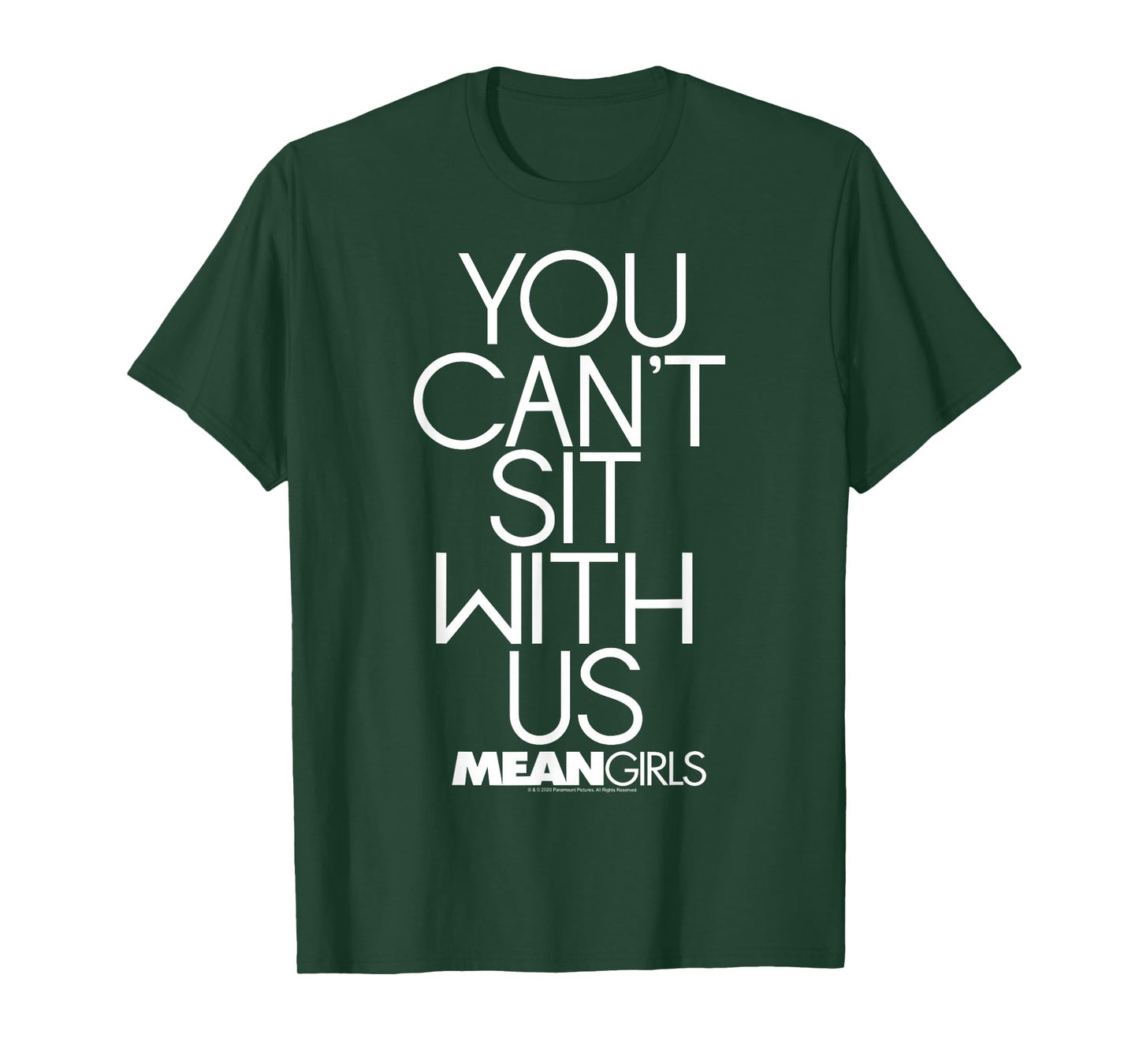 Mean Girls You Can't Sit with Us Center Stacked Text T-Shirt