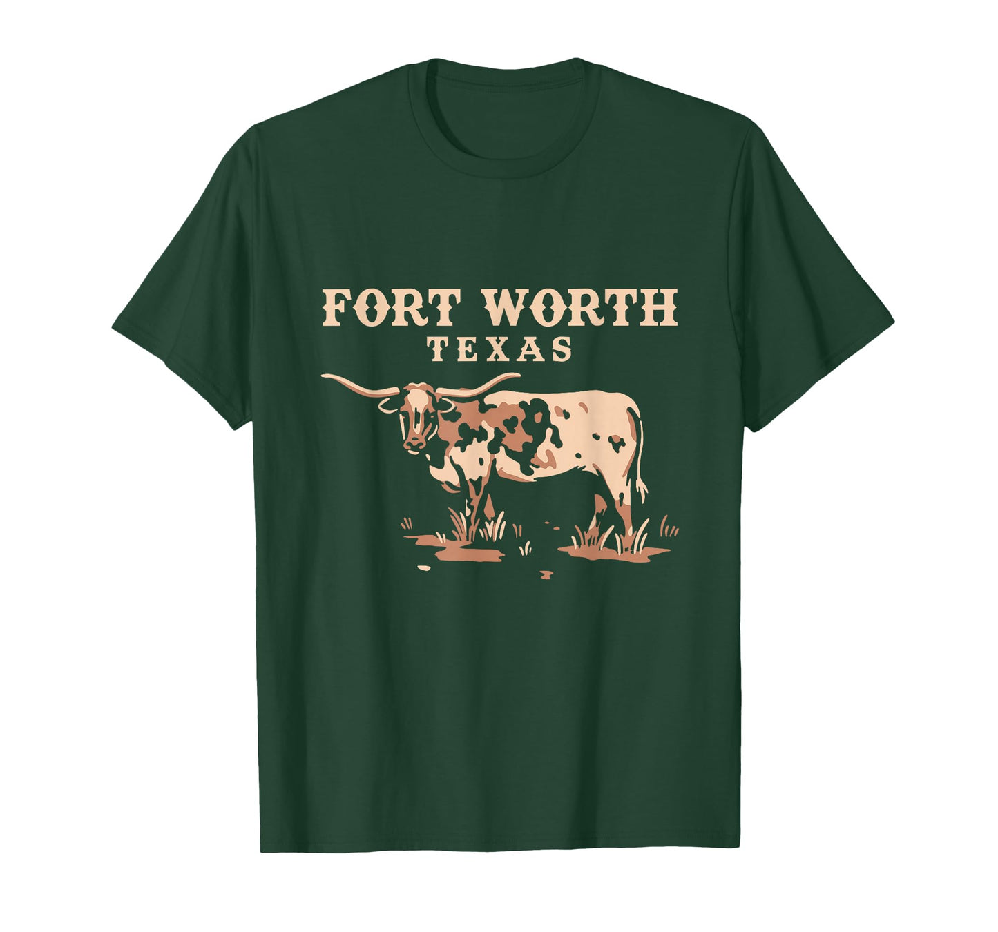 Vintage Bull Graphic Fort Worth Texas Souvenir T-Shirt