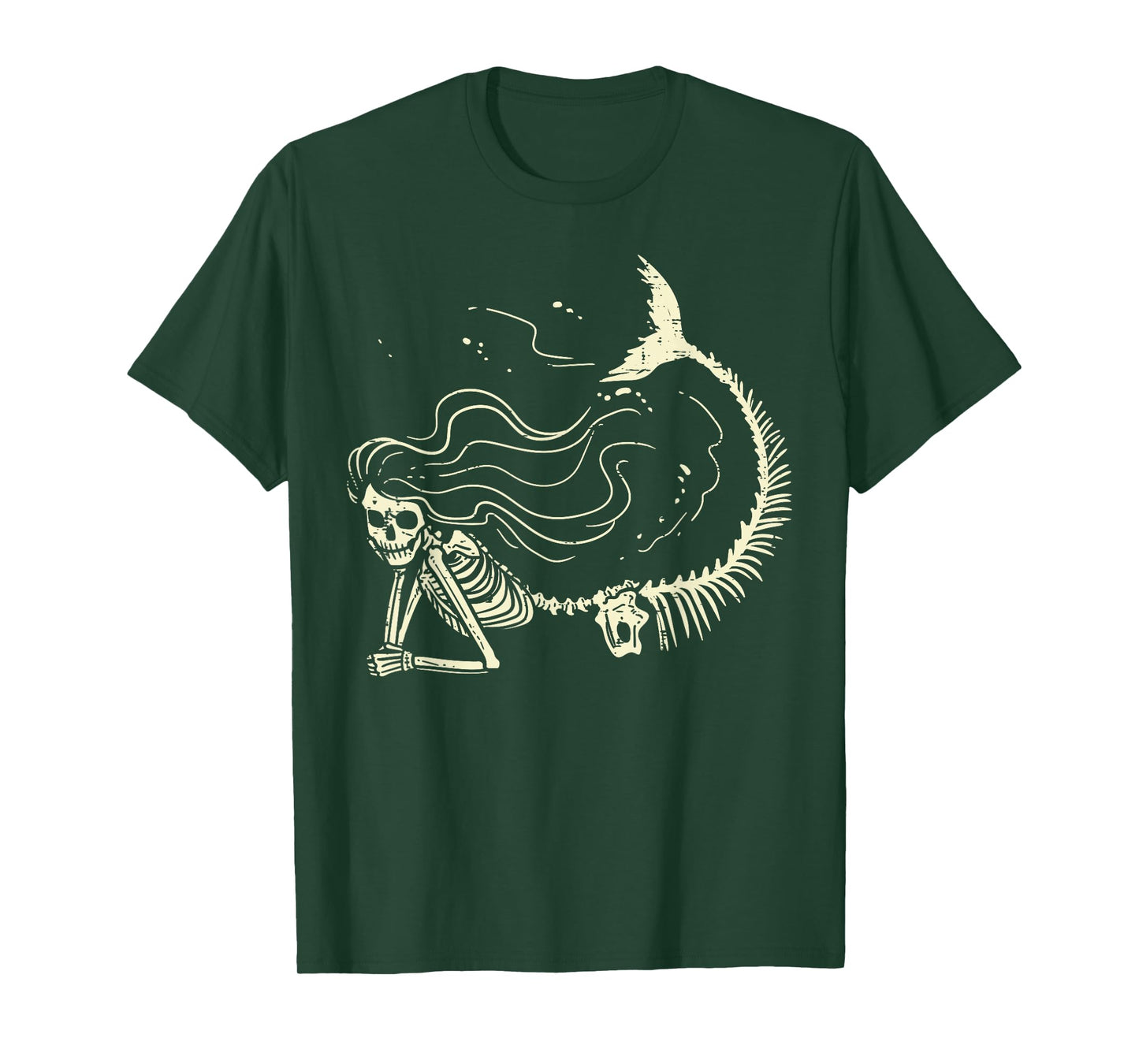 Mermaid Skeleton Cute Halloween Costume Women Girls Kids T-Shirt